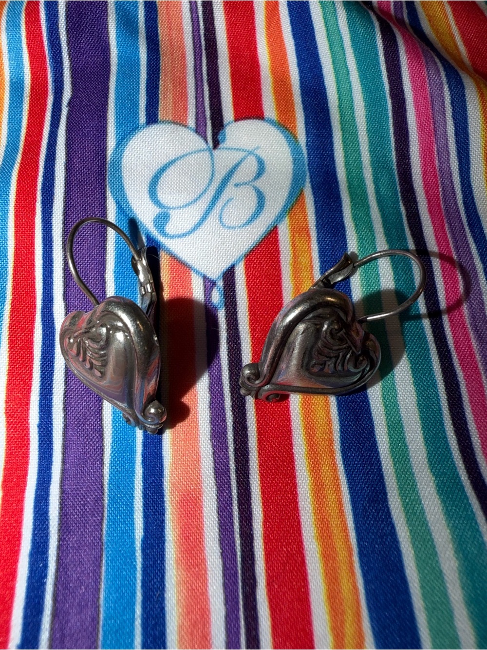 Brighton Silver Heart Drop Earrings